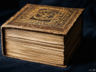 Thick tome with gold runes