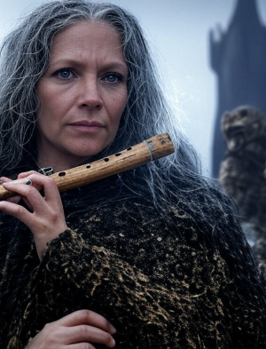 Liora striking Wind Flute against raptors